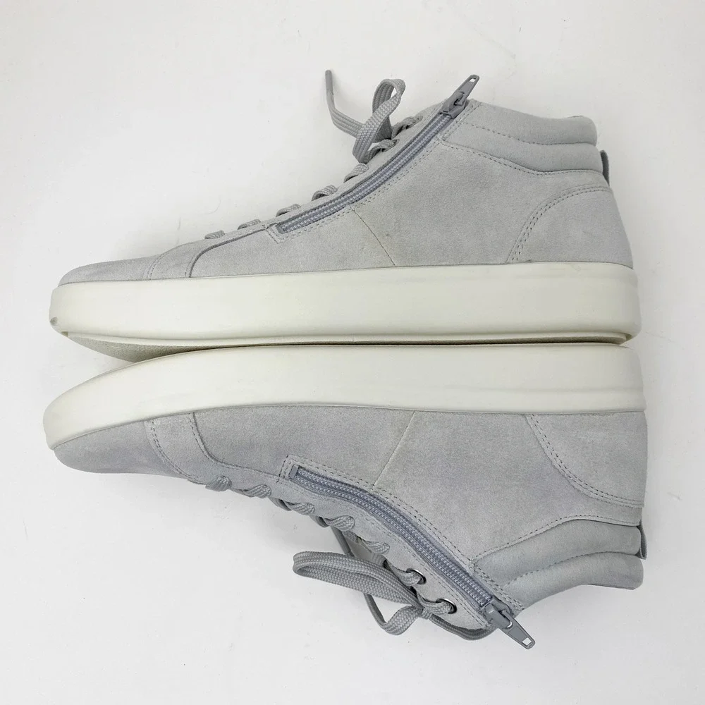 Vionic Rosemont‎ Suede Side Zip High Top Sneaker Womens 9.5 Light Gray